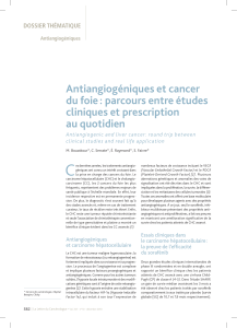 C Antiangiogéniques et cancer du foie : parcours entre études cliniques et prescription