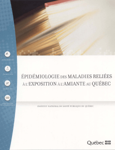 Rapport - Épidémiologie des maladies reliées à l'exposition à l'amiante au Québec (2003)