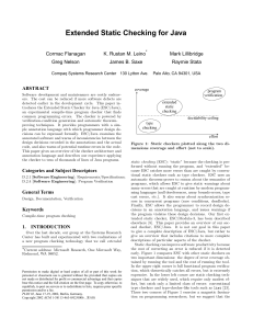 Extended Static Checking for Java Cormac Flanagan K. Rustan M. Leino Mark Lillibridge