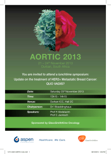 AORTIC 2013 21 – 24 November 2013 Durban, South Africa