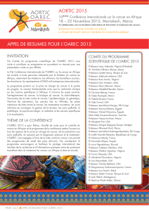 AORTIC 2015 APPEL DE RESUMES POUR L’OAREC 2015 INVITATION