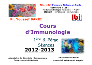 Cours d’Immunologie 2012-2013 1