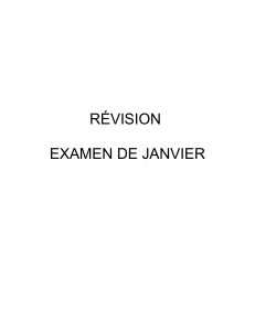 RÉVISION EXAMEN DE JANVIER
