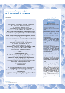 Nouveaux médicaments analysés par la Commission de la Transparence Cétrotide C