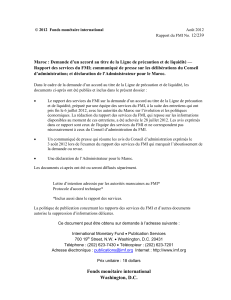 12/239 Maroc : Demande d’un accord au titre de la Ligne... Rapport des services du FMI; communiqué de presse sur les...