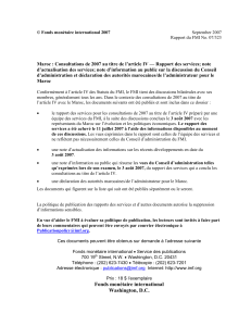 Maroc : Consultations de 2007 au titre de l’article IV —... d’actualisation des services; note d’information au public sur la discussion...