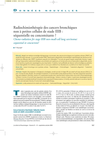 Radiochimiothérapie des cancers bronchiques séquentielle ou concomitante ?