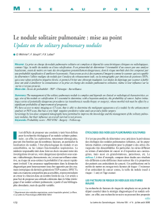 Le nodule solitaire pulmonaire : mise au point M