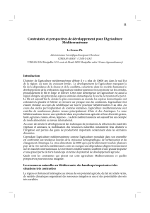 Contraintes et perspectives de développement pour l’Agriculture Méditerranéenne 11 Le Grusse Ph.