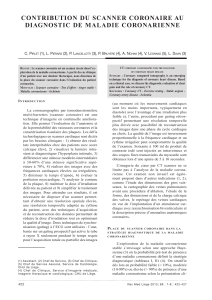 CONTRIBUTION DU SCANNER CORONAIRE AU DIAGNOSTIC DE MALADIE CORONARIENNE C. P