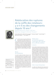 Rééducation des ruptures de la coiffe des rotateurs :