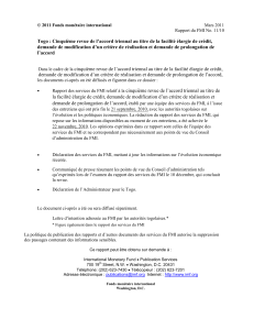 Togo : Cinquième revue de l’accord triennal au titre de... demande de modification d’un critère de réalisation et demande de...