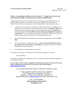 Tunisia : Consultations de 2006 au titre de l’article IV —... d’information au public sur la discussion du Conseil d’administration