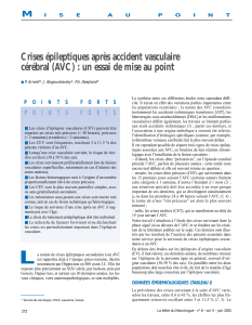 Crises épileptiques après accident vasculaire M