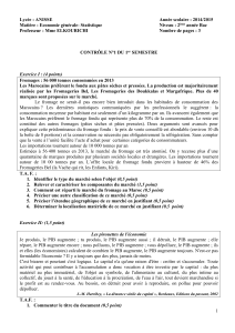 Lycée : ANISSE  Année scolaire : 2014/2015 Matière : Economie générale- Statistique