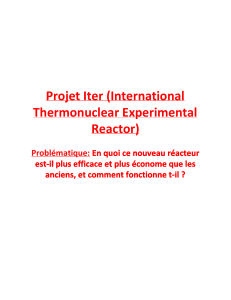 Projet Iter (International Thermonuclear Experimental Reactor)