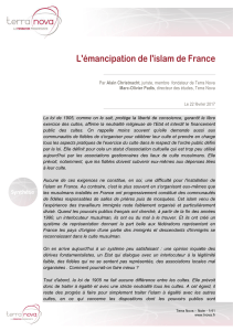 L'émancipation de l'islam de France