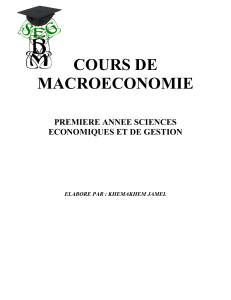 COURS DE MACROECONOMIE PREMIERE ANNEE SCIENCES ECONOMIQUES ET DE GESTION