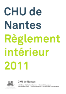 CHU de Nantes Règlement intérieur