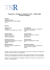 Programme « Captage et stockage du CO2 » - Edition... Comité de Pilotage
