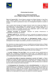 Communiqué de presse  Signature d’une charte de partenariat