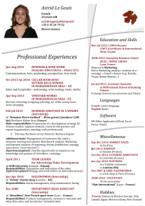 Professional Experiences Astrid Le Gouis