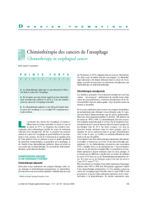 Chimiothérapie des cancers de l’œsophage Chemotherapy in esophageal cancer D