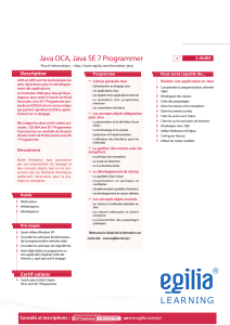 Développement JàVà Java OCAq Java SE 7 Programmer