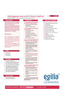 Développement JOVO Développeur Java certif é Oracle Certif ed