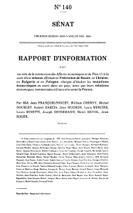 SENAT RAPPORT D'INFORMATION N 140