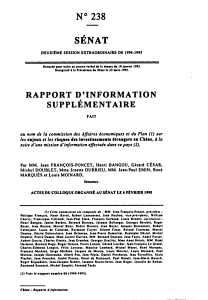 SÉNAT SUPPLÉMENTAIRE N° 238 RAPPORT D' INFORMATION