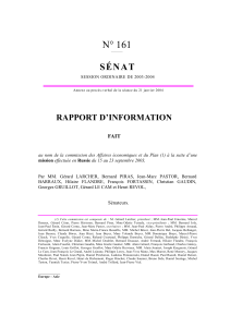 N° 161 SÉNAT RAPPORT D’INFORMATION