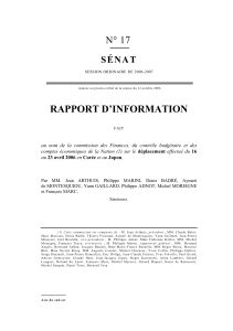 RAPPORT D’INFORMATION N° 17 S É N A T