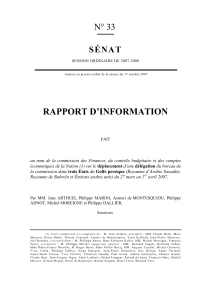 RAPPORT D’INFORMATION N° 33 S É N A T