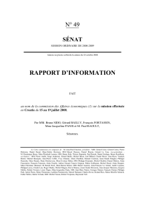 RAPPORT D’INFORMATION N° 49 SÉNAT