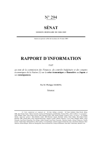 RAPPORT D´INFORMATION N° 294 SÉNAT