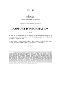 RAPPORT D´INFORMATION N° 182 SÉNAT