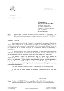 Présidente en exercice du comité budgétaire du Conseil de l'Union européenne