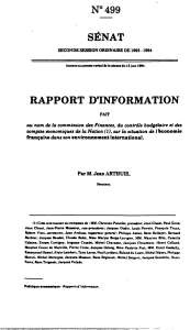 SÉNAT RAPPORT D'INFORMATION N° * 499