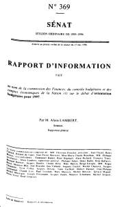 N° 369 SENAT RAPPORT D'INFORMATION