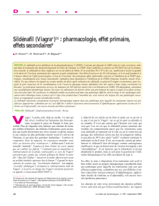 Sildénafil (Viagra ) : pharmacologie, effet primaire, effets secondaires*