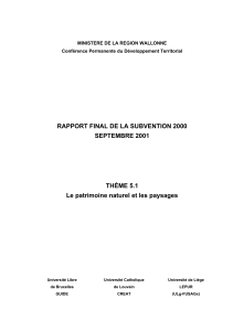 RAPPORT FINAL DE LA SUBVENTION 2000 SEPTEMBRE 2001  THÈME 5.1