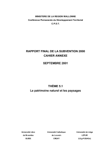 RAPPORT FINAL DE LA SUBVENTION 2000 CAHIER ANNEXE SEPTEMBRE 2001