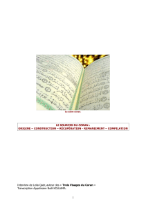 1 LE SOURCES DU CORAN : Trois Visages du Coran