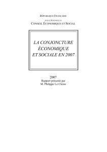 LA CONJONCTURE ÉCONOMIQUE