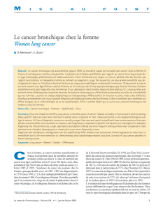 Le cancer bronchique chez la femme Women lung cancer M