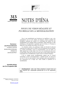 313  POUR UNE VISION RÉALISTE ET PLURIELLE DE LA MONDIALISATION