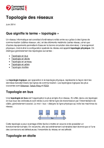 Topologie des réseaux Que signifie le terme « topologie »