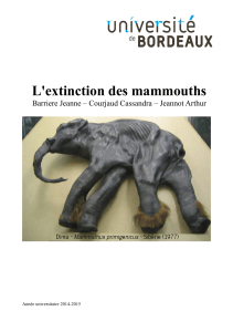 L'extinction des mammouths Barriere Jeanne – Courjaud Cassandra – Jeannot Arthur