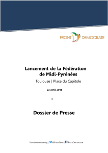 Dossier de Presse Lancement de la Fédération de Midi-Pyrénées Toulouse
